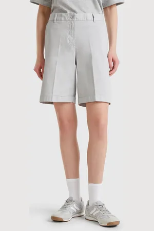 Benetton Benetton, Bermuda Con Risvolto In Cotone Stretch