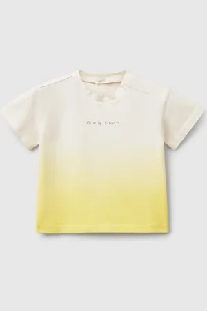 Benetton Benetton, Maglietta Dip-dye Con Stampa