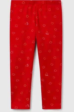 Benetton Benetton, Leggings Rossi Con Stampa Cuori