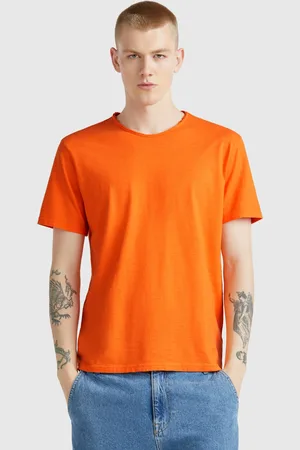 Benetton Benetton, T-shirt Ambra In Cotone Fiammato
