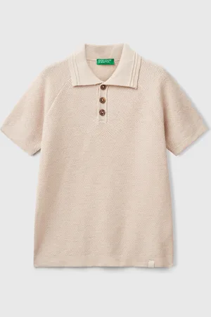 Benetton Benetton, Polo A Manica Corta In Misto Lino
