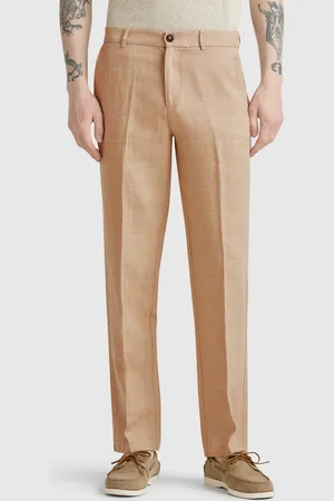 Benetton Benetton, Chino Rigati In Misto Lino