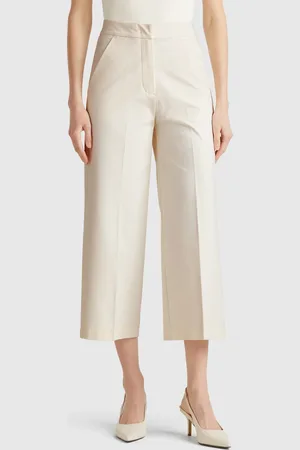 Benetton Benetton, Pantaloni Cropped A Vita Alta