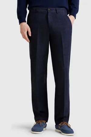 Benetton Benetton, Chino Rigati In Misto Lino