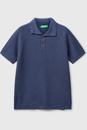 Benetton Benetton, Polo A Manica Corta In Misto Lino
