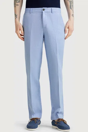 Benetton Benetton, Chino Rigati In Misto Lino