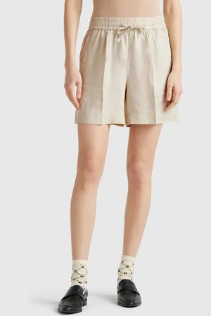 Benetton Benetton, Shorts In Puro Lino Con Coulisse