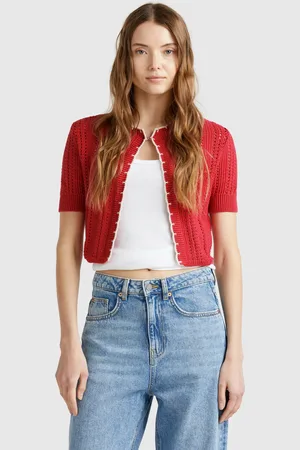 Benetton Benetton, Cardigan Cropped Traforato