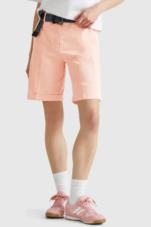 Benetton Benetton, Bermuda Con Risvolto In Cotone Stretch