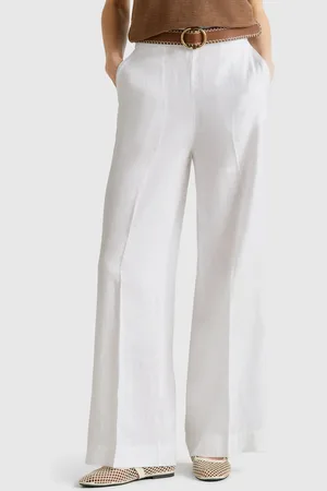 Benetton Benetton, Pantaloni Palazzo In 100% Lino