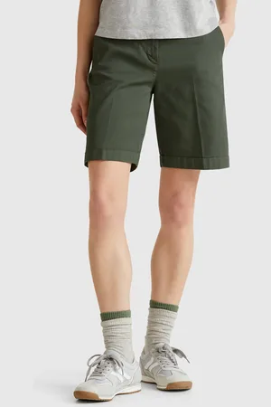 Benetton Benetton, Bermuda Con Risvolto In Cotone Stretch