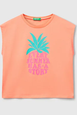 Benetton Benetton, T-shirt Con Stampa Fluo