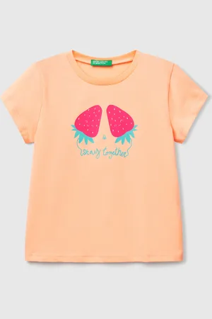 Benetton Benetton, T-shirt Con Stampa Fluo