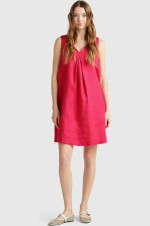 Benetton Benetton, Vestito Smanicato In Puro Lino