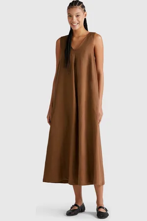 Benetton Benetton, Vestito Smanicato In Puro Lino