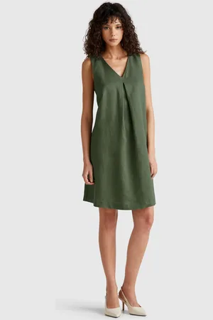 Benetton Benetton, Vestito Smanicato In Puro Lino