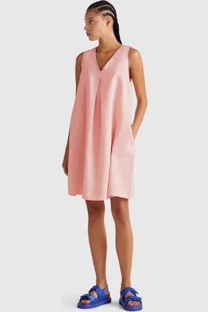 Benetton Benetton, Vestito Smanicato In Puro Lino