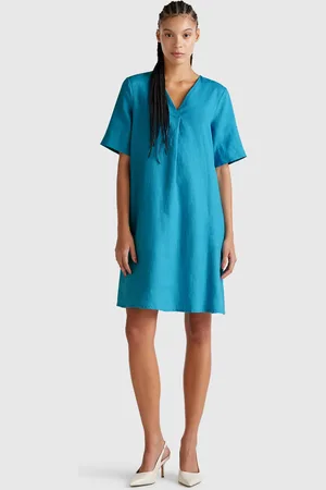 Benetton Benetton, Abito A Manica Corta In Puro Lino