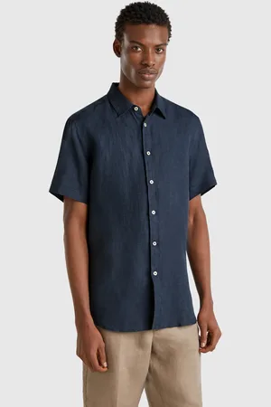 Benetton Benetton, Camicia A Manica Corta In Puro Lino