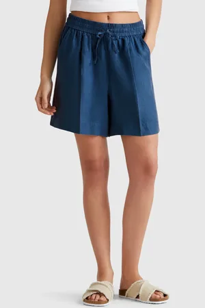 Benetton Benetton, Shorts In Puro Lino Con Coulisse