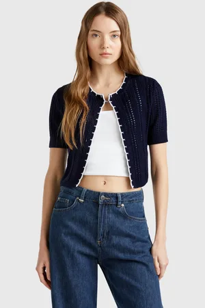 Benetton Benetton, Cardigan Cropped Traforato
