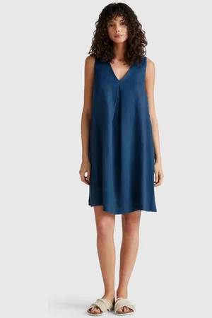 Benetton Benetton, Vestito Smanicato In Puro Lino