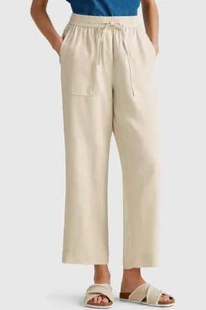 Benetton Benetton, Pantaloni In Puro Lino Con Elastico