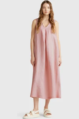Benetton Benetton, Vestito Smanicato In Puro Lino