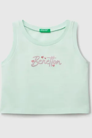 Benetton Benetton, Canotta Con Stampa Logo Glitter
