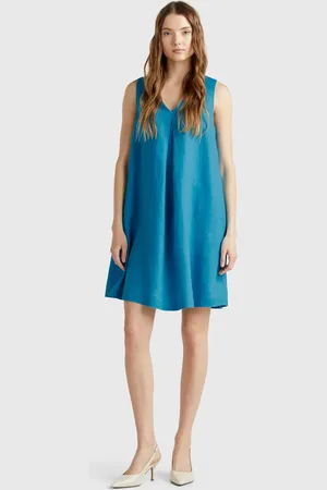 Benetton Benetton, Vestito Smanicato In Puro Lino