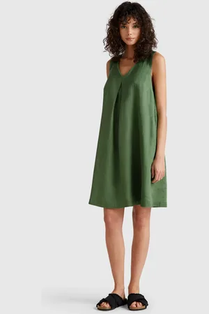 Benetton Benetton, Vestito Smanicato In Puro Lino