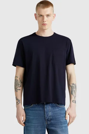 Benetton Benetton, Maglietta Con Taschino In Misto Lino