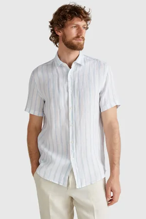 Benetton Benetton, Camicia A Manica Corta In Puro Lino