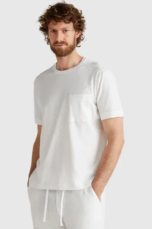 Benetton Benetton, Maglietta Con Taschino In Misto Lino