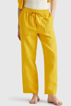 Benetton Benetton, Pantaloni In Puro Lino Con Elastico