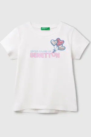 Benetton Benetton, Maglietta Con Ricamo Logo In Cotone Bio