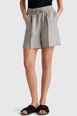Benetton Benetton, Shorts In Puro Lino Con Coulisse