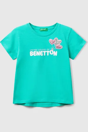Benetton Benetton, Maglietta Con Ricamo Logo In Cotone Bio