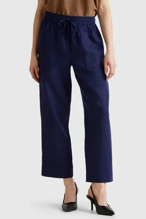 Benetton Benetton, Pantaloni In Puro Lino Con Elastico