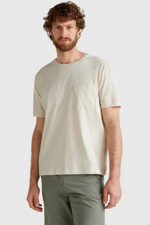 Benetton Benetton, Maglietta Con Taschino In Misto Lino