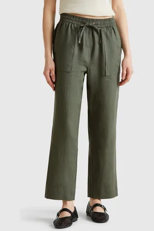 Benetton Benetton, Pantaloni In Puro Lino Con Elastico