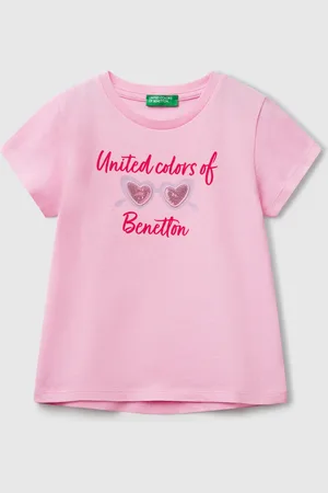 Benetton Benetton, Maglietta Con Ricamo Logo In Cotone Bio