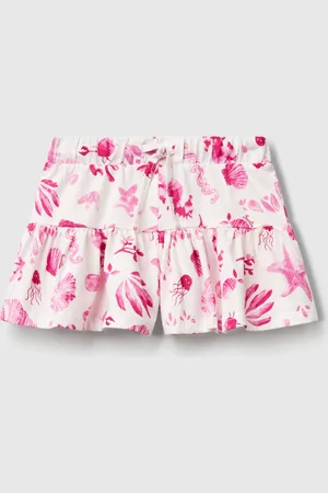 Benetton Benetton, Shorts Bianchi Con Conchiglie Rosa