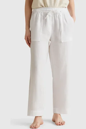 Benetton Benetton, Pantaloni In Puro Lino Con Elastico