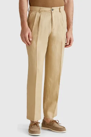 Benetton Benetton, Chino Ampi In Puro Lino