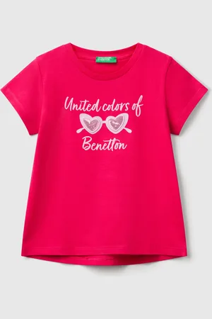 Benetton Benetton, Maglietta Con Ricamo Logo In Cotone Bio