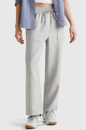 Benetton Benetton, Pantaloni In Puro Lino Con Elastico