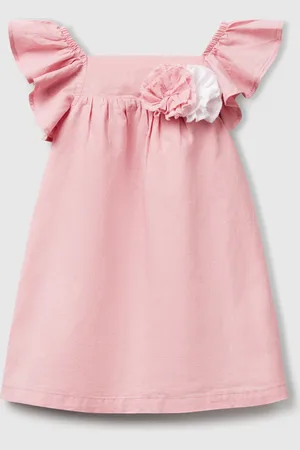Benetton Benetton, Abitino Smanicato Con Applicazione Fiori