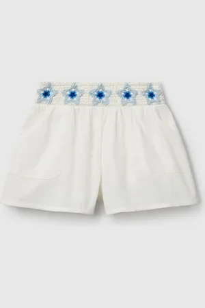 Benetton Benetton, Pantaloni Corti Con Fiori Macramè
