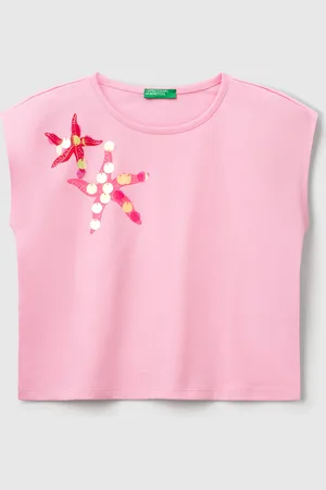 Benetton Benetton, T-shirt Con Stampa E Paillettes